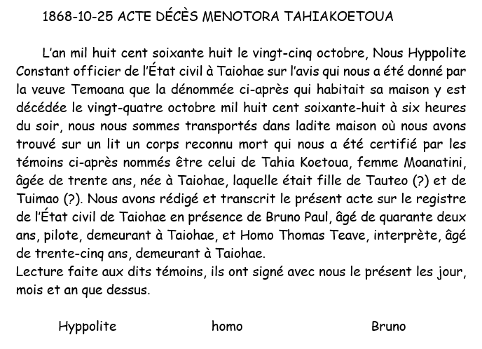 1868 10 25 TRANSCRIPTION DECES MENOTORA TAHIAKOETOUA