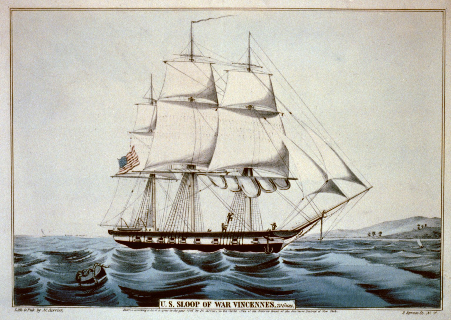 Vincennes sloop Currier Ives